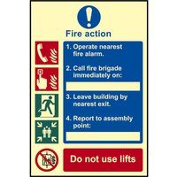 Scan SCA0202 Fire Action Procedure Sign - Pho 200 x 300mm
