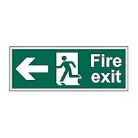 Spectrum Industrial 12093 Fire Exit Arrow Left Safety Sign, Non Adhesive Rigid 1mm PVC Board, W400mm x H150mm, Multi-Colour, 400 x 150 mm