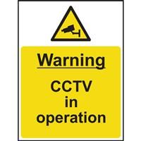 Centurion Hazard Safety Sign Warning CCTV In Operation 148x210