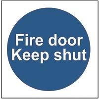 Non Photoluminescent "Fire Door Keep Shut" Sign 100mm x 100mm (854FG)