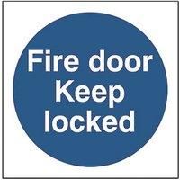Non Photoluminescent "Fire Door Keep Locked" Sign 100mm x 100mm (106FG)