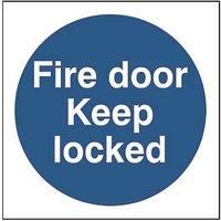 Non Photoluminescent "Fire Door Keep Locked" Sign 100mm x 100mm (927FG)