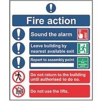 Non Photoluminescent "Fire Action Procedure" Sign 300mm x 250mm (816FG)