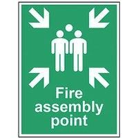 Non Photoluminescent "Fire Assembly Point" Sign 400mm x 300mm (852FG)