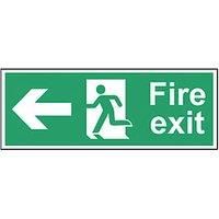Non Photoluminescent "Fire Exit Man Left Arrow" Sign 150 x 400mm (267FG)