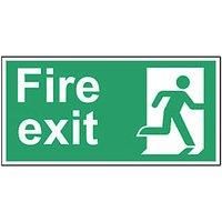 Non Photoluminescent "Fire Exit Man Right" Sign 150mm x 300mm (744FG)