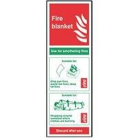 Non Photoluminescent "Fire Blanket" Sign 150mm x 300mm (285FG)