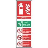 Non Photoluminescent "Fire Extinguisher Water" Sign 100 x 300mm (464FG)