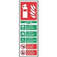 Non Photoluminescent "Fire Extinguisher Lithium-lon" Sign 300 x 100mm (869FG)