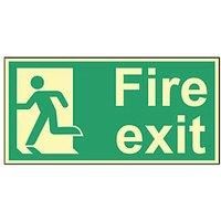 Photoluminescent "Fire Exit Man Left" Sign 150mm x 300mm (259FG)
