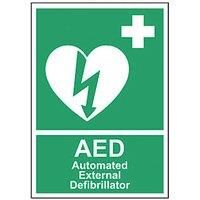 "Automated External Defibrillator" Safety Sign 210 x 148mm (256RT)
