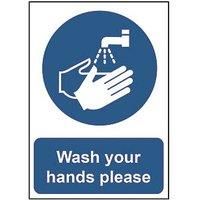 "Wash Your Hands Please" Sign 420mm x 297mm (653HL)