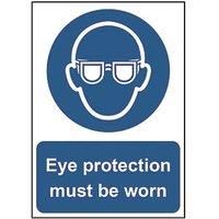 Essentials "Eye Protection Must Be Worn" Sign 210mm x 148mm (764HL)