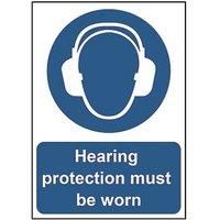 "Hearing Protection Must Be Worn" Sign 210mm x 148mm (925HL)
