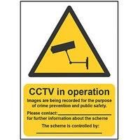 "CCTV In Operation" Sign 210mm x 148mm (344HL)