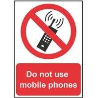 Essentials "Do Not Use Mobile Phones" Sign 210mm x 148mm (867HL)