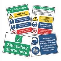 "Site Safety" Signs 400mm x 300mm 4 Pack (783HL)