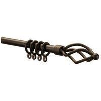 Speedy County Metal 16 - 19mm Crown Extendable Curtain Pole Set, Black, 170 - 300 Cm