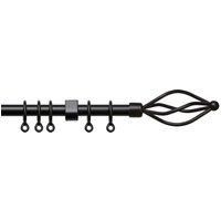 Speedy County Metal 19mm Crown 3 Sided Bay Curtain Pole Set, Black, 420 Cm