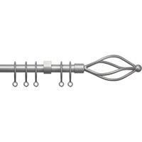 Speedy County Metal 19mm Crown 3 Sided Bay Curtain Pole Set, Silver, 420 Cm