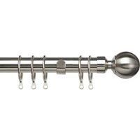 ££ BN PRISTINE SATIN SILVER CURTAIN POLE EXTENDABLE SET  170cm-300cm RRP £49.99
