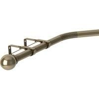 Eyelet Bay Window curtain pole, 400cm, 28mm Metal Bay Window Curtain Pole Set...