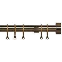 25-28mm Pristine Stud End Cap Pole Extendable Curtain Pole Antique Brass