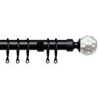 25-28mm Pristine Crystal Pole Extendable Curtain Pole Black