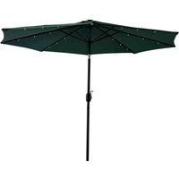 Monaco 2 7M Led Garden Parasol Green With Cover