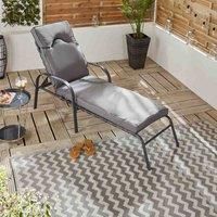 Monaco Padded Sun Lounger - Grey