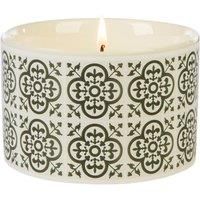 WAX LYRICAL Fired Earth , Black Tea and Jasmine Ceramic Candle, Up to 26 Hour Burn time,Cream White,Medium