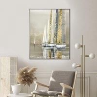 Golden Sails by Adelene Fletcher Framed Canvas