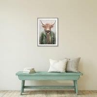 Cedar & Sage Angus Highland Cow Framed Print