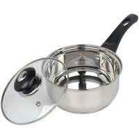 Supreme Vision ASS2518 Sauce Pan with Glass Lid, Stainless Steel, 18 cm