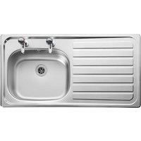 Leisure Sinks Lexin 950x508mm Single Bowl 2-Tap Right Hand Sink - Chrome