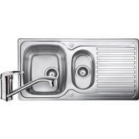 Leisure Linear 1.5 Bowl Reversible Stainless Steel Kitchen Sink and Single Lever Tap Pack