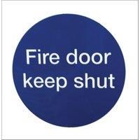 Wickes FD118 Fire Door Keep Shut Safety Sign - 70mm PVC
