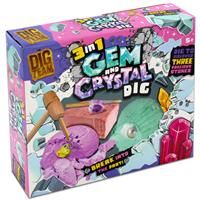 3 In 1 Gem and Crystal Dig Kit, Toys & Games, Brand New