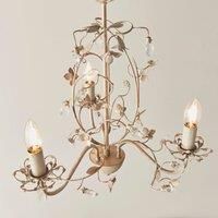 Endon Lullaby 3 arm chandelier pendant light (Lullaby-3CR, cream, gold)