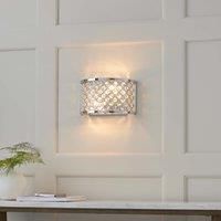 Endon 2 LIGHT WALL BRACKET IN CHROME WITH CRYSTAL BEADS