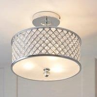 Endon HUDSON-3CH Hudson 3 Light Semi Flush Ceiling Fitting Chrome & Crystal
