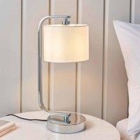 Endon Canning Chrome plate & white faux silk Touch Table Lamp