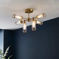 Vogue Bailey Art Deco 6 Light Semi Flush Ceiling Light