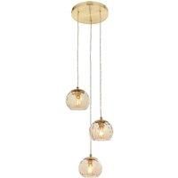 Mercury Alfordsville 3 - Light Cluster Globe Pendant white/yellow 55.0 H x 31.0 W x 31.0 D cm