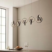 Ivy Bronx Adelphi 5 - Light Kitchen Island Geometric LED Pendant black/white 40.0 H x 116.5 W x 16.5 D cm