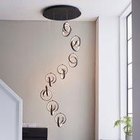 Ivy Bronx Adelio 8-Light Cluster Tiered LED Pendant black/white 170.0 H x 57.5 W x 57.5 D cm