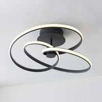 Ensora Lighting Sana LED Semi Flush Ceiling Light Black