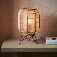 ENDON 101686 Zaire Table Light, Natural Linen, matt Black