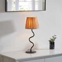 Endon 100958 Wriggle Table Light, matt black, natural raffia