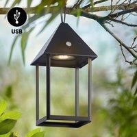 Endon 106789 Hoot LED Table Light, IP44, Matt Black, Portable, Rechargeable
